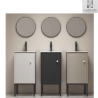 Basin Cabinet c/w Round Mirror 