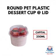 ROUND PET PLASTIC DESSERT CUP @ LID