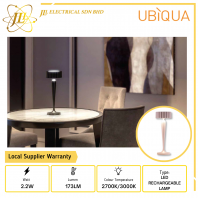 UBIQUA TWIGGY 2.2W 3.7V 173LM IP54 LED RECHARGEABLE TABLE LAMP [2700K/3000K] [SIGNAL WHITE/SAND/PINK/FLAME RED]