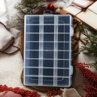 Beads Box, Plastic Portable Adjustable Jewellery Beads Box, Multi-grid transparent PP Beads Box,19.5*13cm (24 Grid) Beads Box, Plastic Portable Adjustable Jewellery Beads Box, Multi-grid transparent PP Beads Box,19.5*13cm (24 Grid)