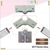 T Rex DIY 180 Degree Rectangular Tube Folding Hinge Bracket