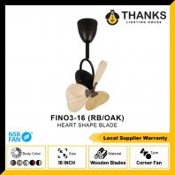 NSB FINO3 (HEART SHAPE BLADE) CORNER CEILING FAN RB/OAK