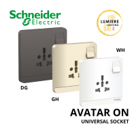 Schneider AVATAR ON - UNIVERSAL SOCKET - WHITE, GOLDHAIRLINE, DARKGREY