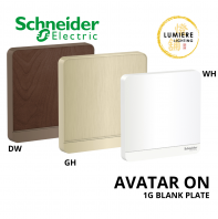 Schneider AVATAR ON - 1G BLANK PLATE - WHITE, DARKWOOD, GOLDHAIRLINE