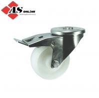 ATLAS WORKHOLDERS Light Duty, Castor, 80mm, Braked, Swivel, Bolt Hole, Nylon, White / Model: ATL9457401X