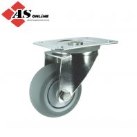 ATLAS WORKHOLDERS Castor, 125mm, Unbraked, Swivel, Top Plate, Rubber, Grey / Model: ATL9457401D