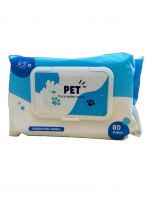 CaiZhi Pet Pure Water Wipes   Gentle, Hypoallergenic Pet Wipes for Dogs & Cats | 80pcs Pack