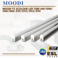 MOODI T5 3COLOUR LED TUBE 6W/10W/14W/18W-2111/2112/2113/2114