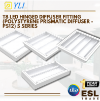 YLI T8 LED HINGED DIFFUSER FITTING (Surface)-PS12   OS YHD/S Series