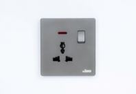 Retouch Ultra Rimless 13A Universal 3 Pin Frameless Switch Socket With Neon Indicator Grey