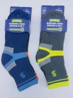 Ja'min 2Pairs Workwear Cushioned Ankle Cotton Socks Pattern M