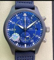 ZF Factory IWC Pilot Chronograph IW389008 44mm Ceramic Textile Strap Arabic Numerals Blue Dial