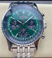 BLS Factory Breitling Navitimer 1 B01 Chronograph AB0137241L1P1 43mm Full Steel Green Dial