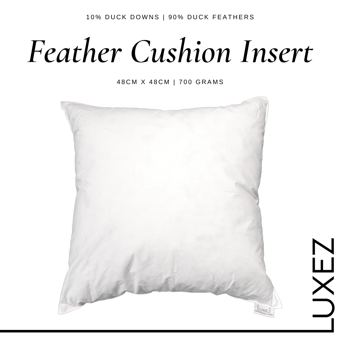 luxez duck feather square cushion 48x48cm for 45x45cm cushion