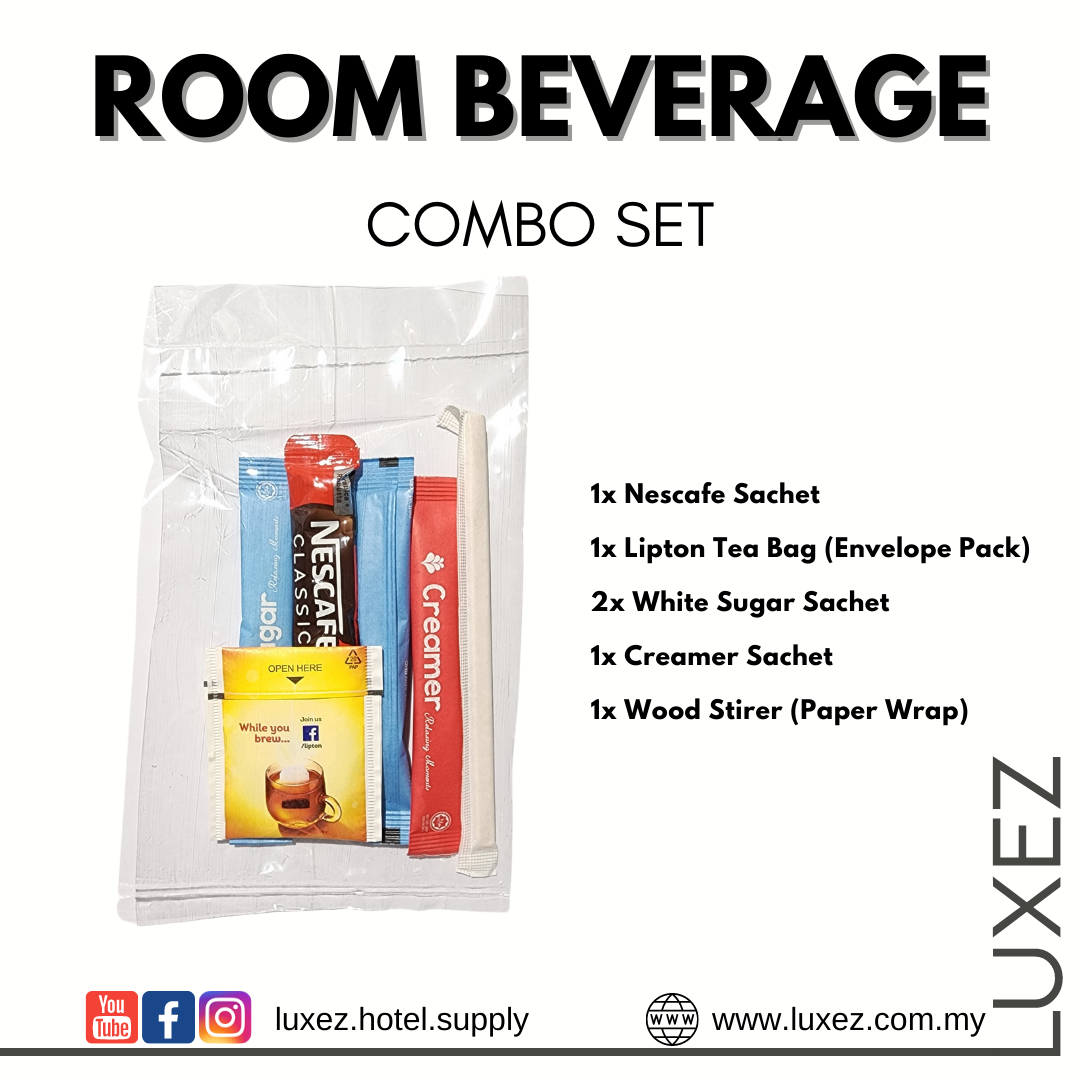 Luxez Hotel Room Beverage Coffee Tea Creamer Sugar Stirrer Set